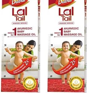 Dabur Lal Tail : Ayurvedic Baby Massage Oil – 500ml|Clinically Tested 2x Faster Physical Growth for Stronger Bones and Muscles (Pack of 2)