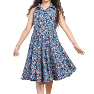 Fashion Dream Girls Mini Fit and Flare Dress|Girl Kids Dress|Mini Dresses|Kids Western Dress|Girls Frock|Girls Dress(FDGFRK00412 BLU 28_Blue_7-8Yrs)
