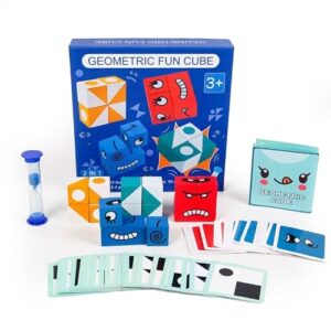 Kidology Emoji Cube Face Change Game for Kids, Learning Educational Emotion Change Blocks, Cute Face Changing Cube, Expressions Puzzles Toy for Kids