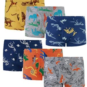 Sladatona Boys Boxer Briefs Shorts Cotton Dinosaur Baby Toddler Underwear for Kids Boy 6 Pack 3T Mixed Colour
