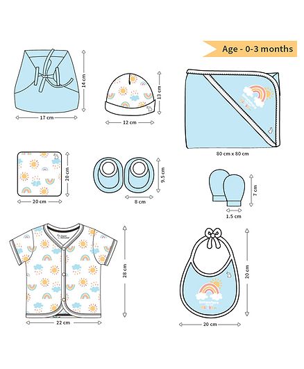 SuperBottoms Newborn Gift Set - 11 Pcs Clothing Hamper Baby Gift Set for Newborn 0-3 Months - Peach for Both (0-3 Months) Online in India, Buy at FirstCry.com - 18893631