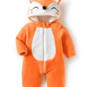 Swissberry Kids romper jumpsuit panda style onesie diaper changing technique for baby boys and baby girls (Orange, 6-12 Months)
