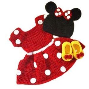 USHA ENTERPRISES Baby Girl's Fit and Flare Mini Dress (Red, 6-12 Months)