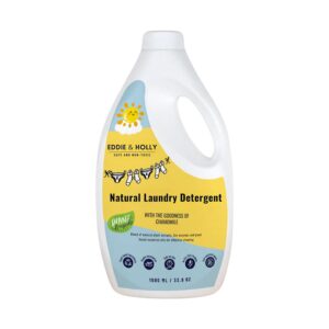 Eddie & Holly Natural Baby Laundry Detergent - Liquid | Baby Detergent for Clothes | Plant based with Bio-enzymes, Essential Oils and Chamomile | Gentle & Safe Formulation | 1 Litre (Pack of 1)