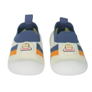 Infantso Baby Socks Nano Stripe Anti-Skid Cotton Socks Shoes with Rubber Sole for Walking Babies & Toddlers, Baby Socks, Baby Boy's & Baby Girl's Cotton Socks (12-18 Months) Blue
