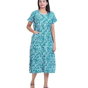 MENMAII Women's [Size - L- 4XL ] Full Open/Front Buttoned [a Kind of Adaptive Clothing] Multipurpose Nighty for Maternity/Pregnancy/Elderly/Patient/Feeding/Hospital Purpose Nighty(3XL) - Calf Length