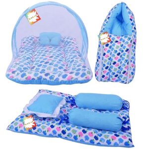RBC RIYA R Baby Bed New Born Baby Bedding Set | Baby Sleeping Bag | Carry Bag | Baby Bed | Mattress | Nest Bed | Mosquito Net | Sleeping Essentials | Carrier Nest | Infants (0-6 Months) (3PCS Set)