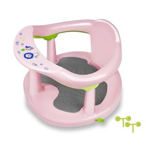 superb sports Baby Bath Seat For Babies 6 To 18 Months / Non-Slip Infants Toddlers Taking Bath By Sitting In Bath Tub Chair 2022 Upgraded(Pink)