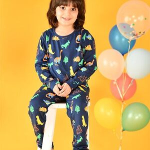 Buy Anthrilo 100% Organic Cotton Full Sleeves Dinosaur Printed Night Suit - Navy Blue for Boys (0-6 Months) Online in India, Shop at FirstCry.com - 10396291