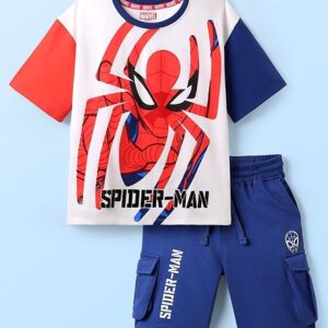 Buy Pine Kids Marvel Single Jersey Knit Half Sleeves Drop Shoulder T-Shirts & Short Set With Spider-Man Graphics -Navy Blue & Red for Boys (11-12 Years) Online in India, Shop at FirstCry.com - 20266858