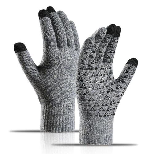 Venzina Faux Leather Winter Gloves For Men Women Outdoor Riding Winter Warm Gloves Splashproof Windproof Non-Slip Grip Lightweight Touchscreen Gloves For Driving Walking Running Skiing