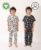 Anthrilo 100% Organic Cotton Knit Pack Of 2 Half Sleeves Panda & Dinosaur Printed Coordinating Night Suit Sets – White & Navy