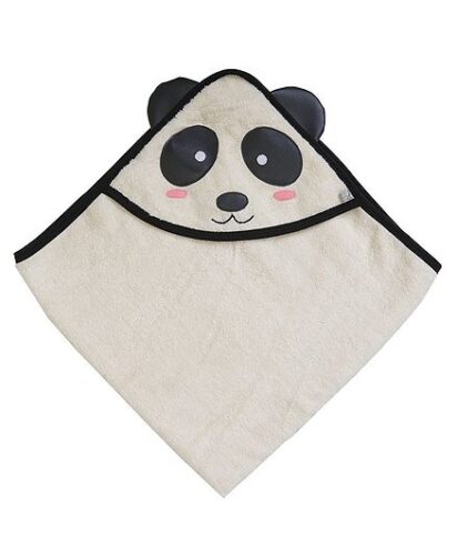 Mi Dulce An’ya Organic Terry Hooded Towel Panda Design – White Black
