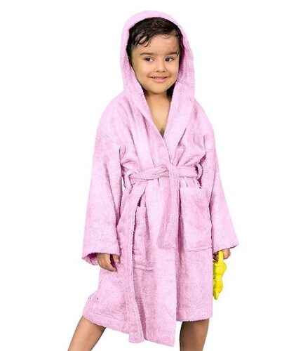 Mumma’s Touch Organic Bamboo Kids Hooded Bathrobe – Pink – Pack of 1