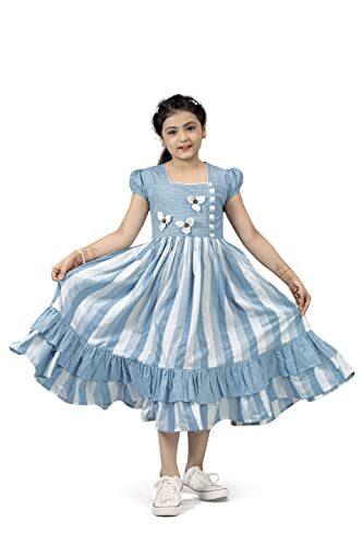 Fashion Dream Girls Stripe Ruffle Hem Dress