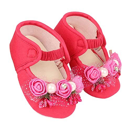 Hopscotch Baby Girls Cotton Preety Booties in Pink Color