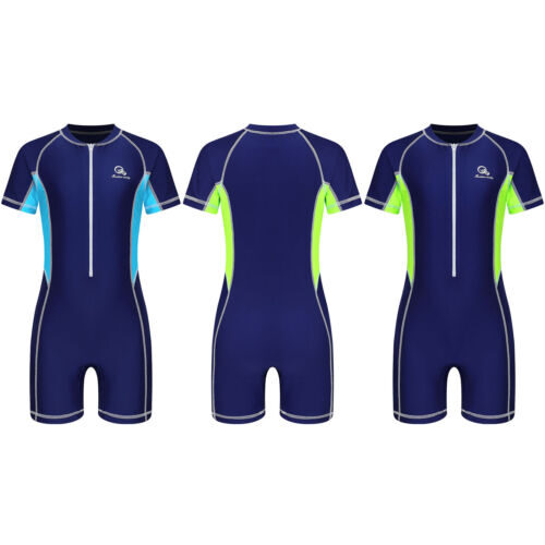 Boldfit Swimming Cosume for Kids Swimming Dress One Piece Swimming Costume for Boys Swim Suit for Kids Boys for Swimming, Diving Kids Swimming Dress for Boys Swimwear Blue M