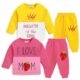 Kuchipoo Baby Girl Regular Fit Cotton T-Shirts and Pyjamas Set