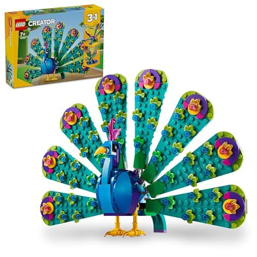LEGO Creator Exotic Peacock 3in1 Toy Set 31157 Building Blocks Toys for 7+ Gift for Boys and Girls