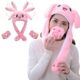 PATPAT® Plush Animal Bunny Dancing Ears Hat, Rabbit Moving Ear Flaps and Press Paws for Girls Women Kids (Pink)