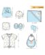 SuperBottoms Newborn Gift Set – 11 Pcs (Peach) Clothing Hamper Baby Gift Set for Newborn 0-3 Months | Unisex Gift Set for Baby Boy & Baby Girl | Skin-friendly Baby Clothes, Chemical-free Dyes