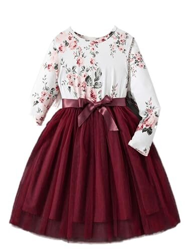 TAGAS Toddler Girls Flower Print Long Sleeve Dress